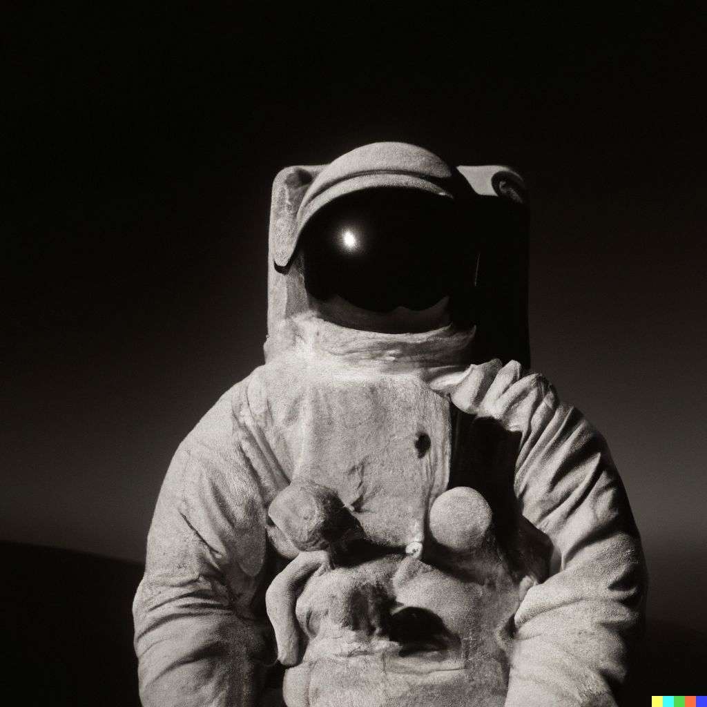 an astronaut, photograph taken by Michael Kenna
